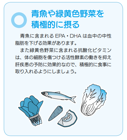 青魚や緑黄色野菜を積極的に摂る
